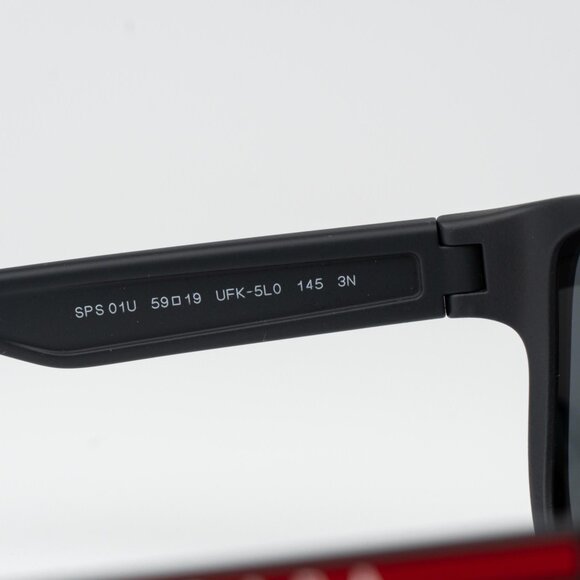 Prada Linea Rossa Men ACTIVE Sunglasses Grey Rubber Mirror Black Square PS01US - Picture 8 of 10